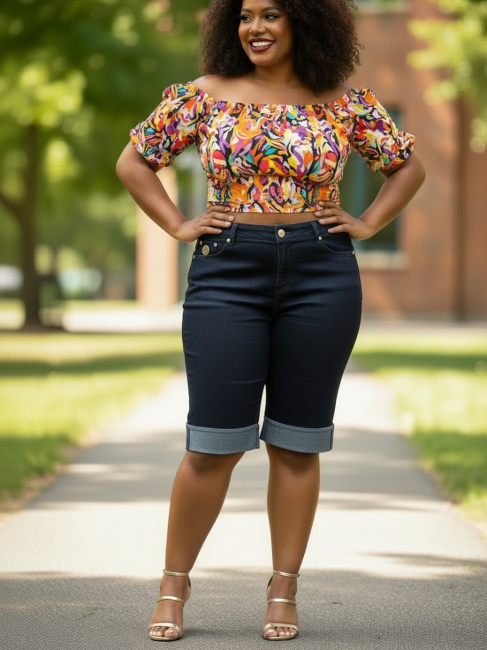 NEW DEREON  Y2K Beyoncé peak  jegging stretch denim JEAN SHORTS 24 PLUS
